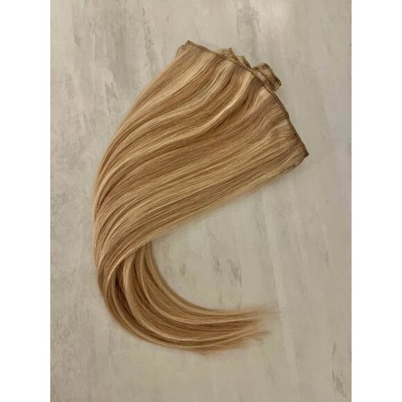 Light & Dark Ash Blonde Highlight 16" Human Hair Extensions - Picture 2 of 4